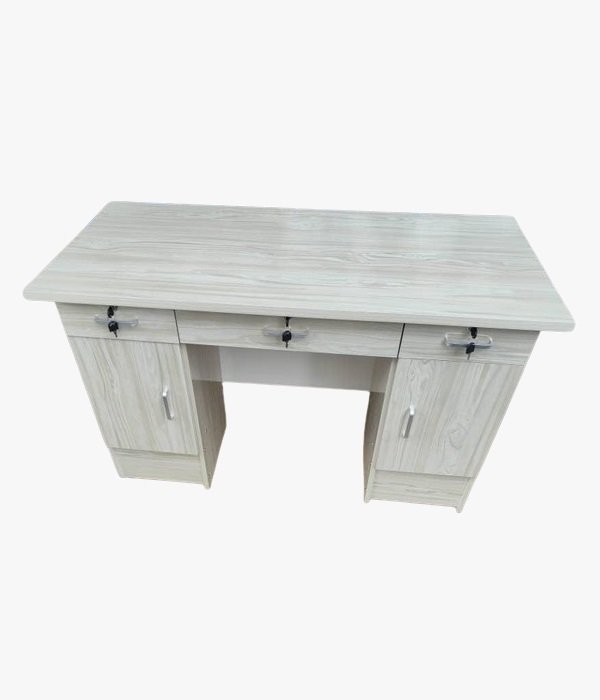Bureau – 3 Tiroirs – 2 Portes – Façade et Caisson Blanc
