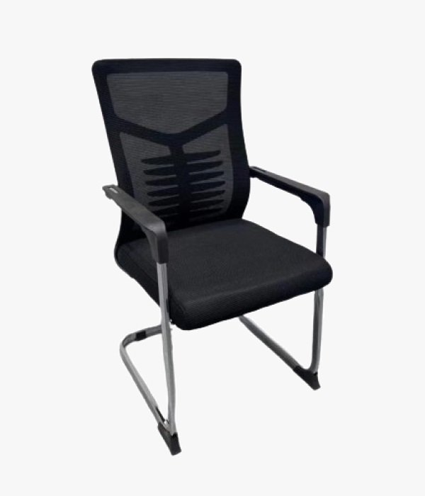 Chaise Visiteur Fauteuil de Bureau – Sans Roulette Synthétique – Noir