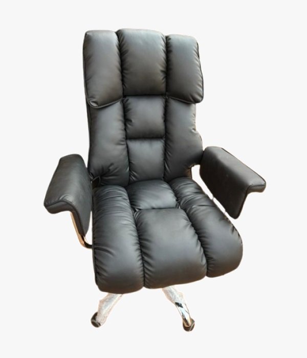 Chaise de Bureau Ergonomique – Fauteuil inclinable – Cuir Noir