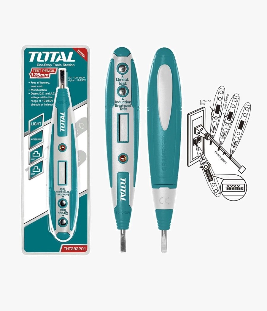 Testeur de Tension Numérique – Total THT292201 – Ecran LCD – 135 mm